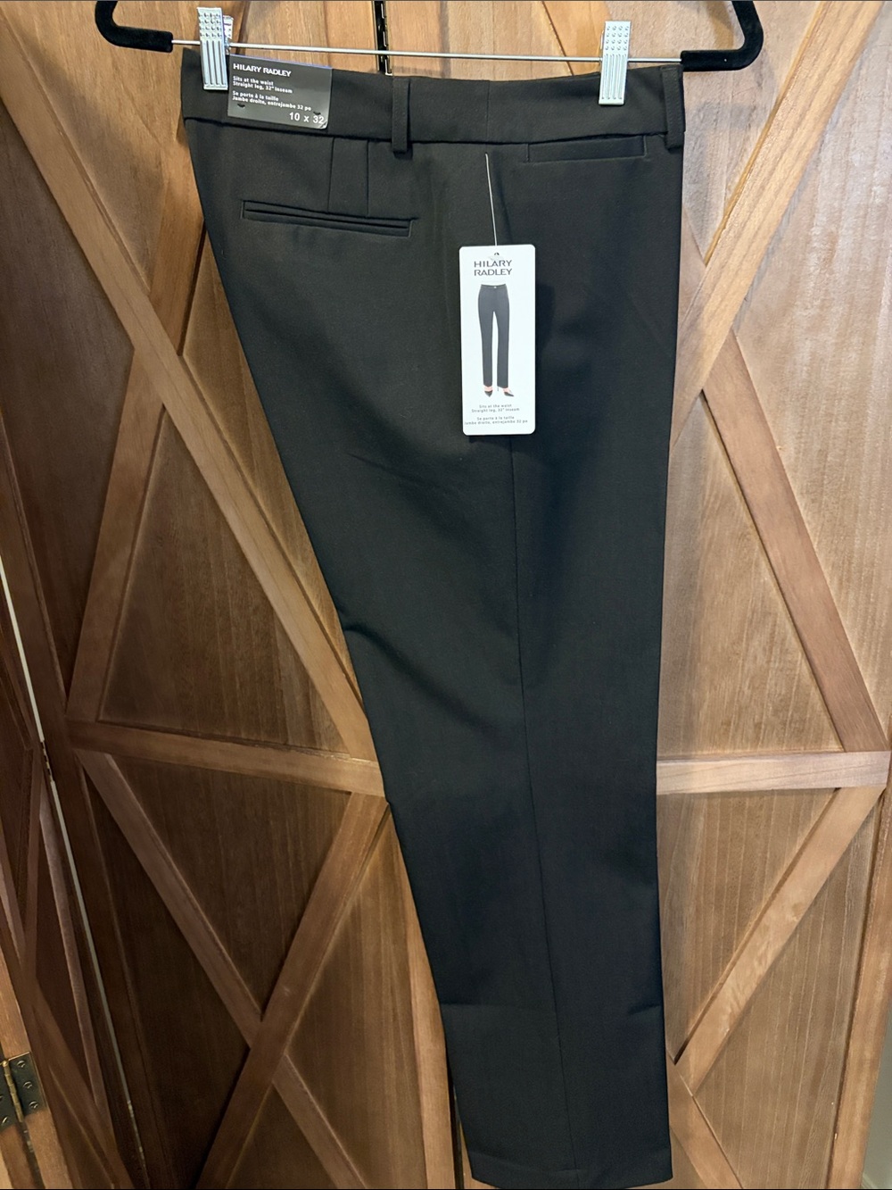 HILARY RADLEY Black Straight Leg Dress Pants SIZE 10 x 32 NWT
